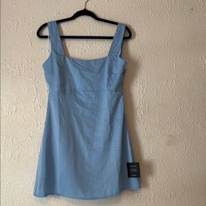 Lulu's Blue Sleeveless Square Neck Sundress